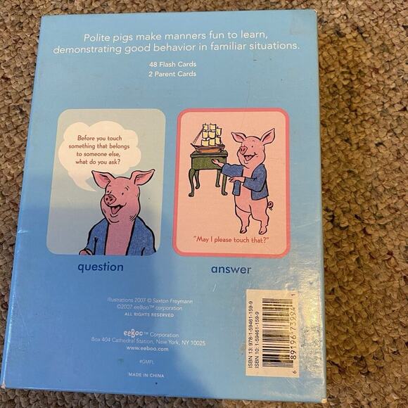 Vintage Eeboo Flash Cards Good Manners Question Answer Age 3+ Teach SocialSkill - Picture 4 of 4
